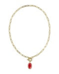 Kendra Scott | Elisa Gold Enamel Link and Chain Necklace in Gold Red Illusion