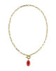 Kendra Scott | Elisa Gold Enamel Link and Chain Necklace in Gold Red Illusion