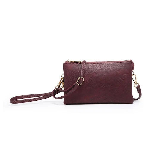 Jen & Co. | Riley 3 Compartment Crossbody/Wristlet - Plum