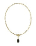 Kendra Scott | Elisa Gold Enamel Link and Chain Necklace in Gold Black Agate