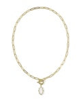 Kendra Scott | Elisa Gold Enamel Link and Chain Necklace in Gold White Mother of Pearl