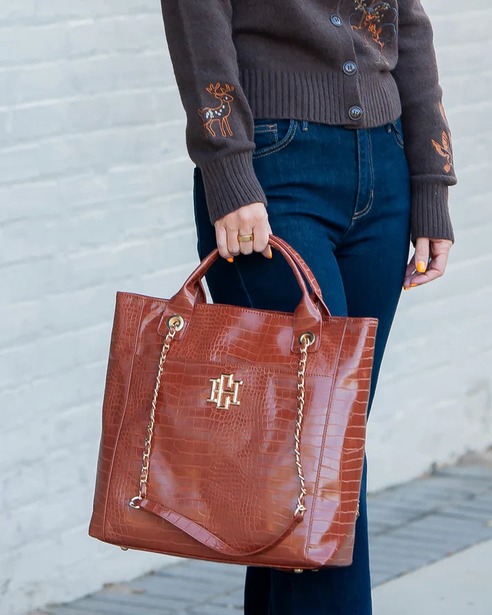 Caroline Hill | Kinzley Tote - Saddle EC
