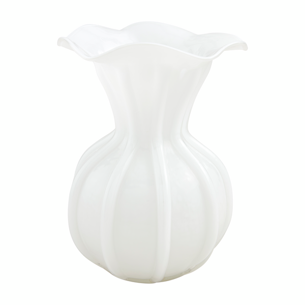 Mudpie | Large Ruffled Glass Vase