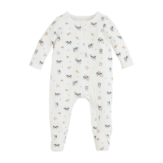 Mudpie | Farm Print Waffle Baby Sleeper