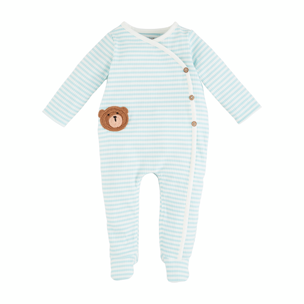 Mudpie | Stripe Bear Baby Sleeper