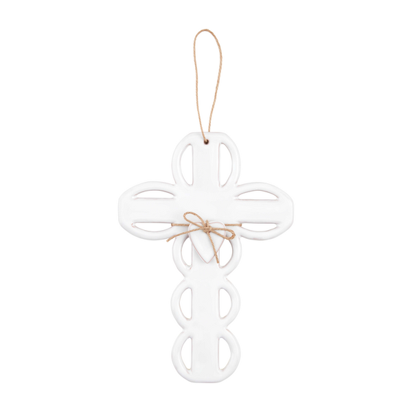 Mudpie | Scalloped Ceramic Cross