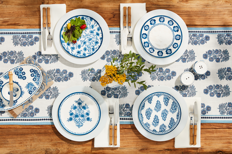 Mudpie | Flower Stem Print Salad Plate