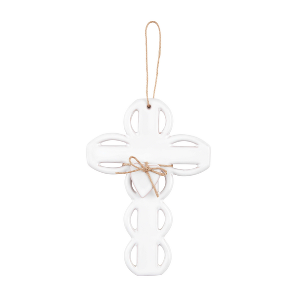Mudpie | Scalloped Ceramic Cross