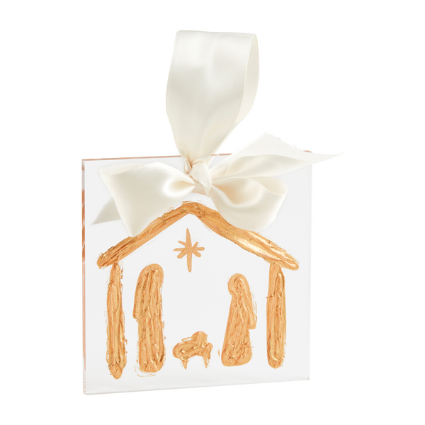 Mudpie | Nativity Gold Acrylic Ornament