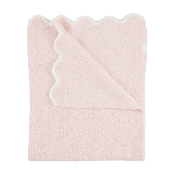 Mudpie | Pink Scallop Chenille Blanket