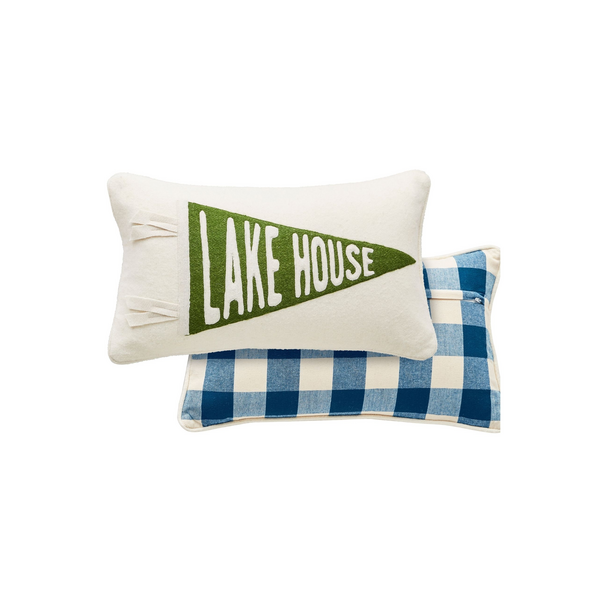 Mudpie | Lake House Felt Pillow