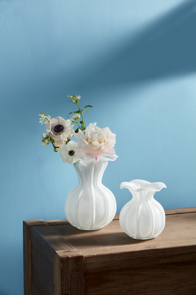 Mudpie | Large Ruffled Glass Vase