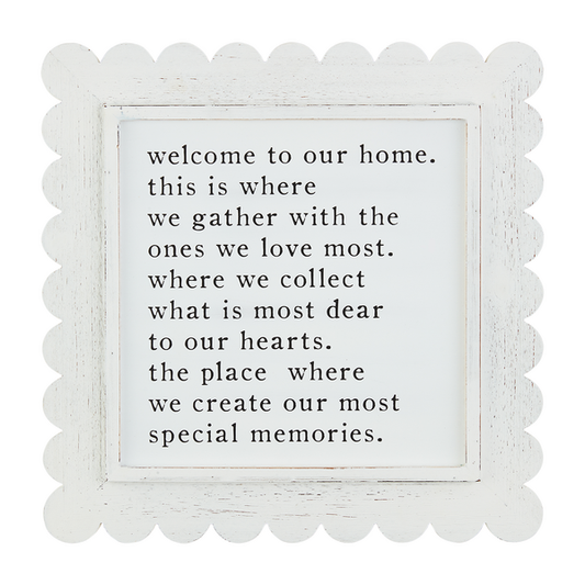 Mudpie | Welcome To Our Home Scallop Plaque