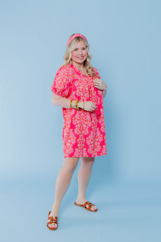 Michelle McDowell | Penny Dress - Busy Bee - Coral