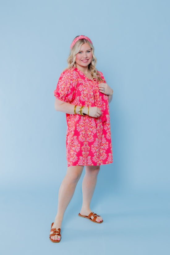 Michelle McDowell | Penny Dress - Busy Bee - Coral