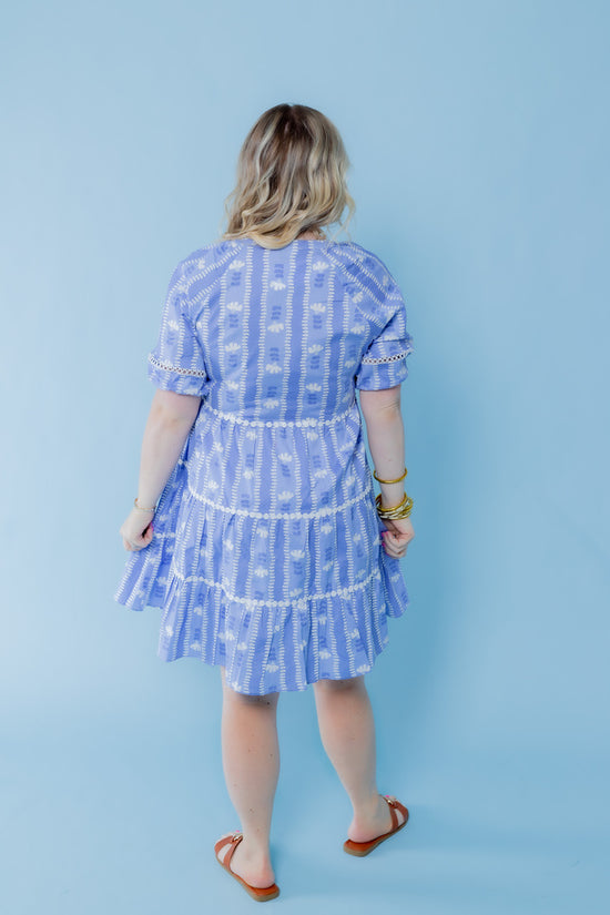 Michelle McDowell | Palmer Dress - Stem Stripes - Blue