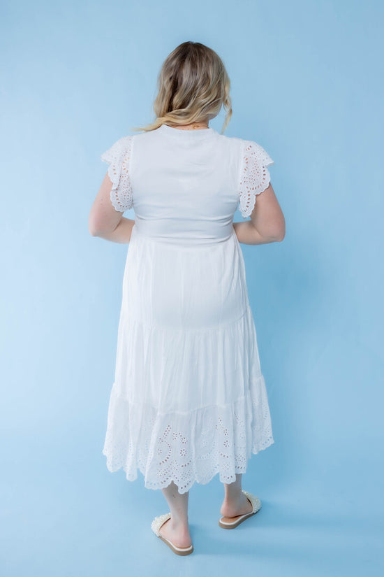 Magnolia White Tiered Midi Dress