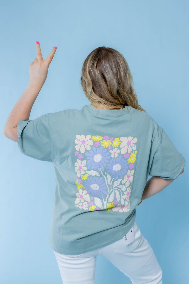 Flower Back Print Graphic Tee (Final Sale)