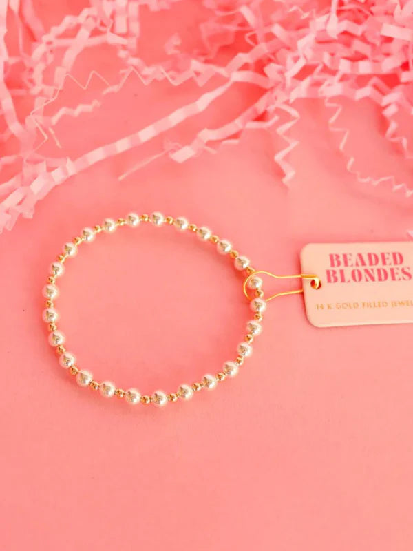 Beaded Blondes | Mini Katy Bracelet in Gold with Silver