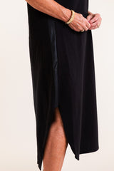 Emily McCarthy | Poppy Caftan Dress in Jet Black Ponte