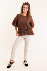Ivy Jane | French Terry Crewneck with Floral Embroidery
