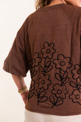 Ivy Jane | French Terry Crewneck with Floral Embroidery