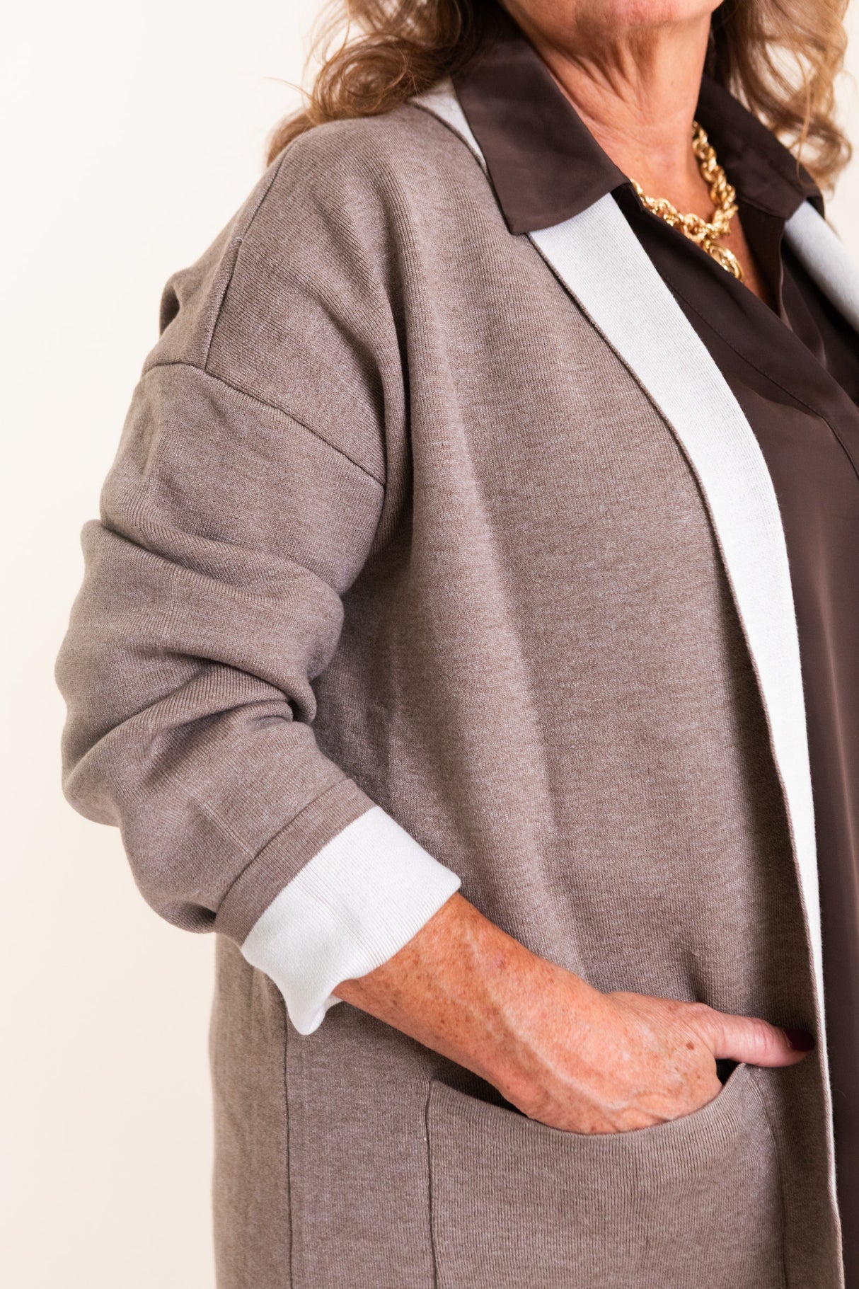 Café au Lait Open Cardigan