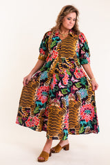 Dizzy Lizzie | Montauk Dress with Tiger Rug Print