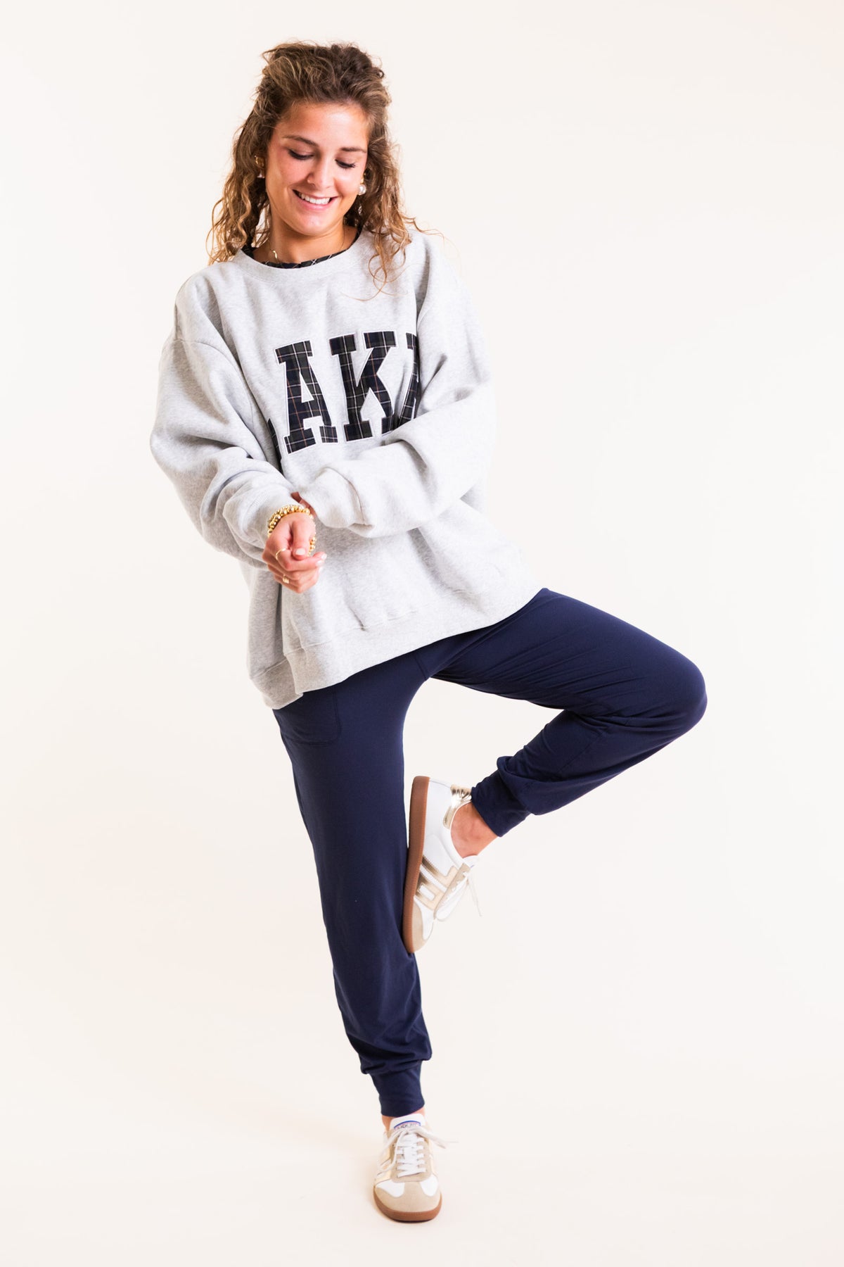 Lake Checkered Embroidered Mockneck Sweatshirt