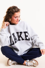 Lake Checkered Embroidered Mockneck Sweatshirt