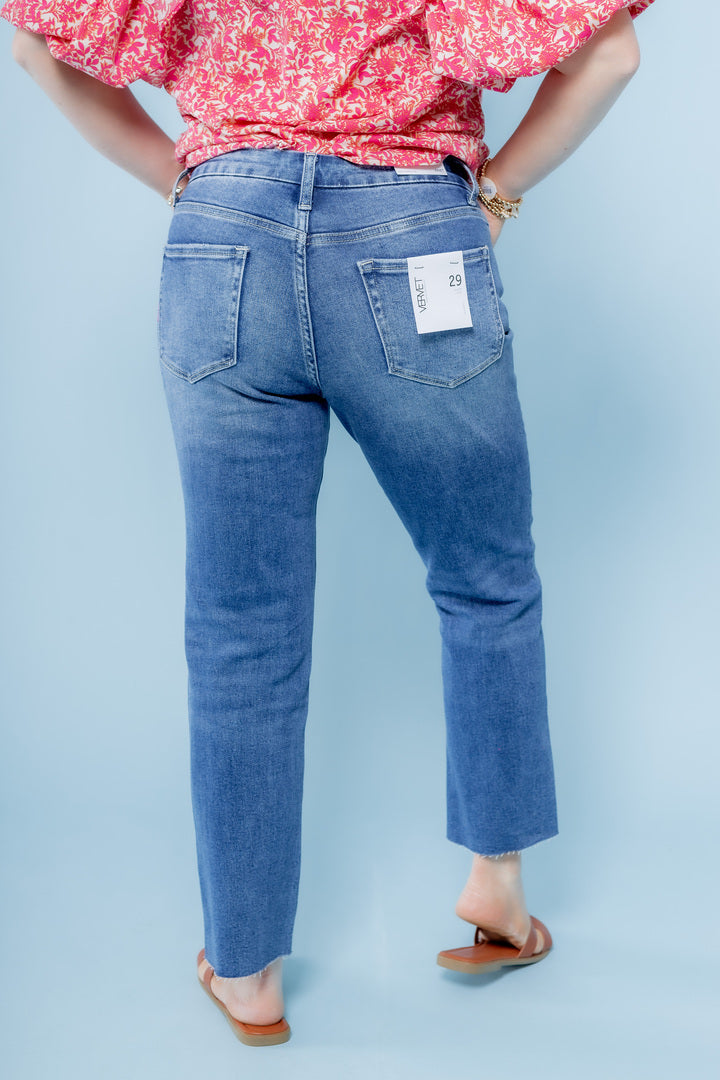 Vervet | Carlene Mid-Rise Stretch Slim Straight Jeans