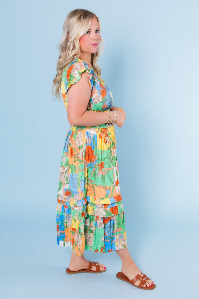 Current Air | Sereia Pleated Midi Dress