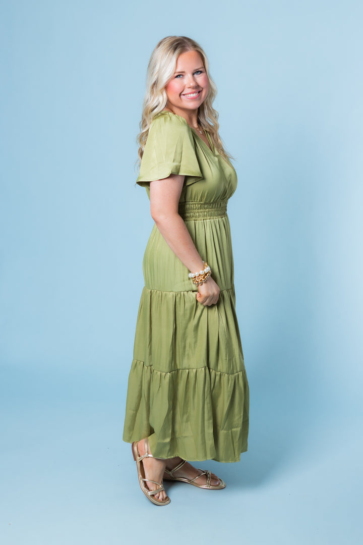 The Juniper Satin Maxi Dress
