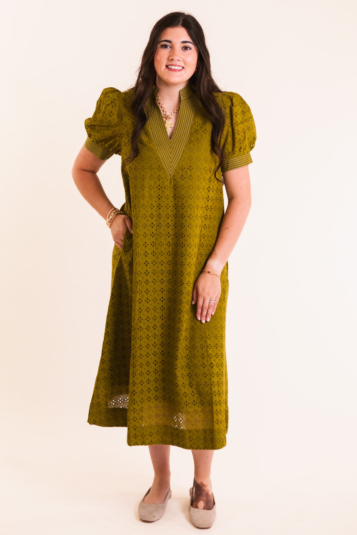 The Arabella Eyelet Midi