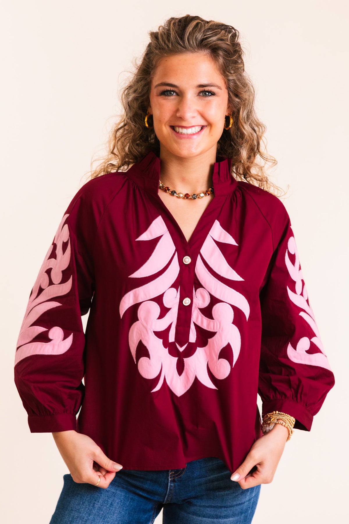 The Isadora Wine Blouse