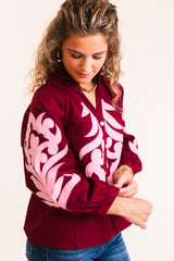 The Isadora Wine Blouse