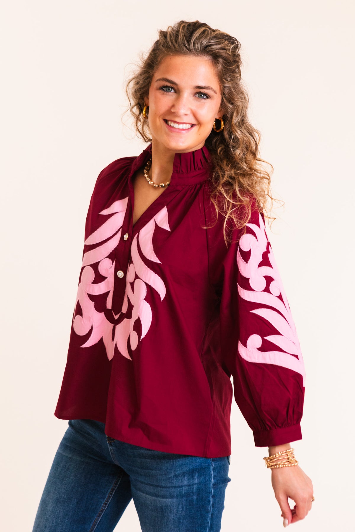 The Isadora Wine Blouse