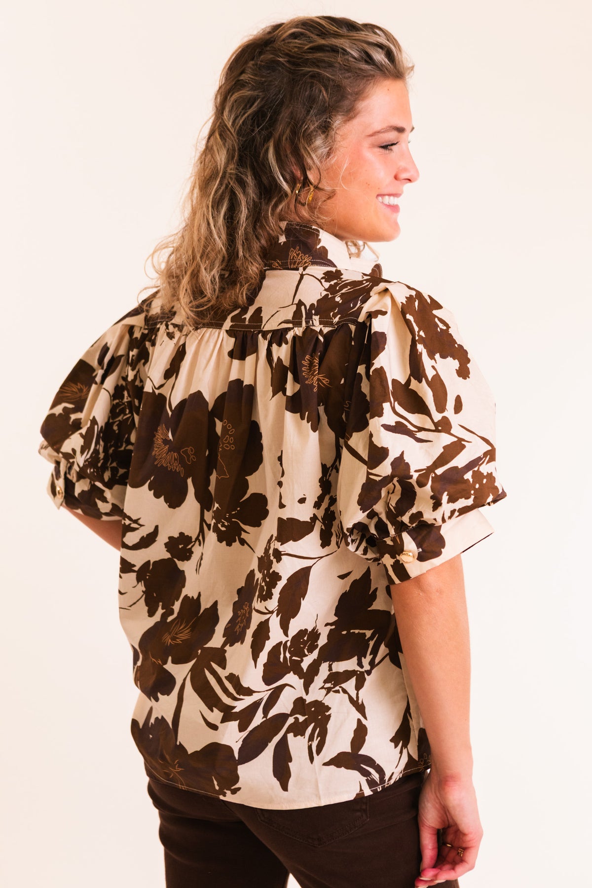 The Sienna Mocha Floral Blouse