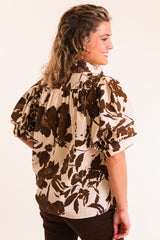The Sienna Mocha Floral Blouse