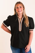 The Rowena Contrast Trim Blouse