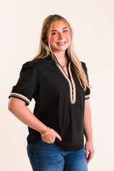 The Rowena Contrast Trim Blouse