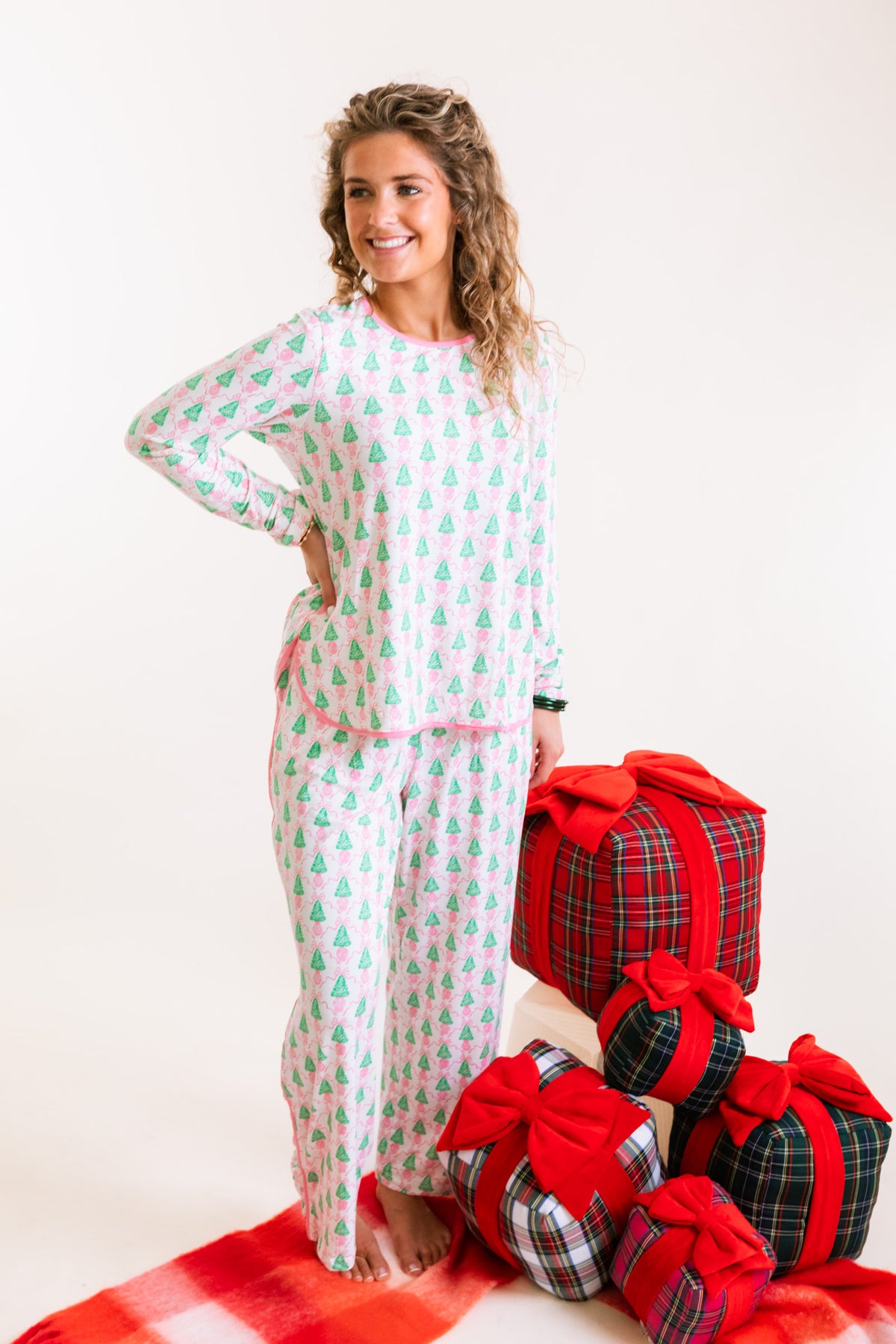 Mary Square | Women's Melody Pant Set in Winter Pines Pink