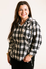 The Tatum Plaid Button Top