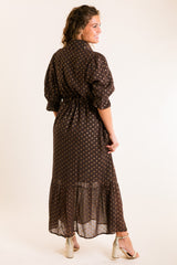 The Catherine Midi Dress in Chocolate