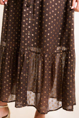 The Catherine Midi Dress in Chocolate