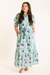 The Catherine Midi Dress in Dogs & Drakes