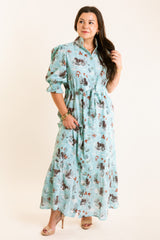 The Catherine Midi Dress in Dogs & Drakes