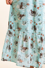The Catherine Midi Dress in Dogs & Drakes