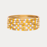 BuDhaGirl | Yellow/White Veda Bangles - Set of 6