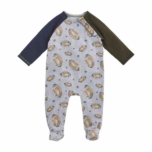 Football Raglan Baby Sleeper